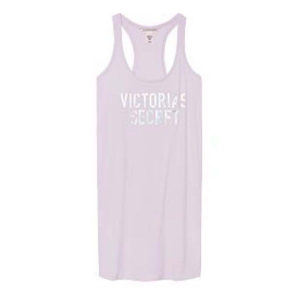 Victoria’s Secret Purple Logo Graphic Sleep Tank Nigh… - Gem